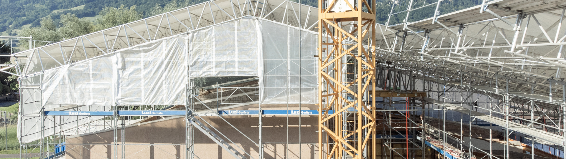 Dachgerüst, Schulhaus Büntdli in Maienfeld