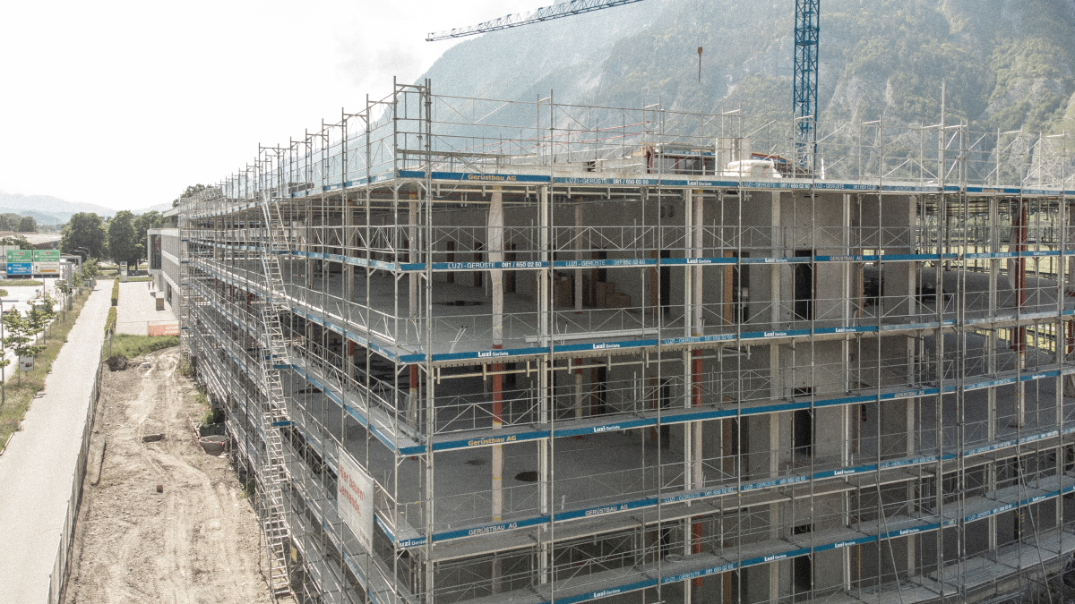 Fassadengerüst, InnoQube in Chur