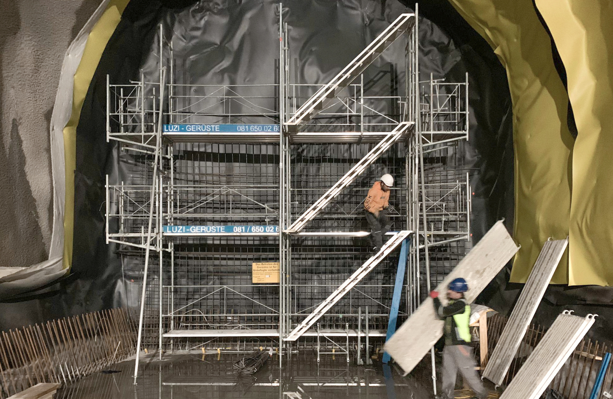 Gerüst im Tunnelbau